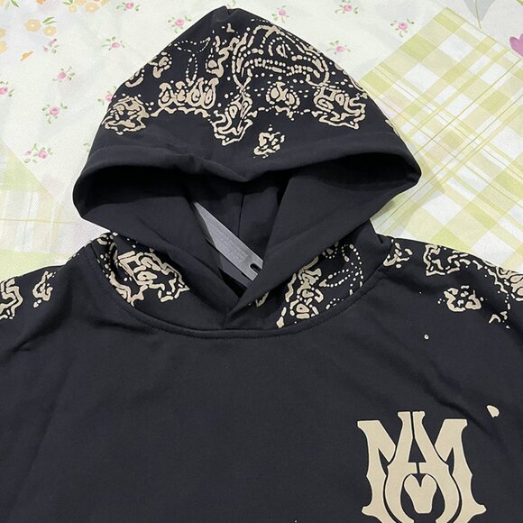 AMIRI Paisley Splatter Hoodie Black - Picture 2 of 9
